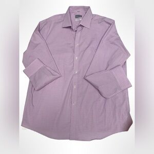 Michael Kors, pink plaid long sleeve men’s‎ dress shirt, size XL.